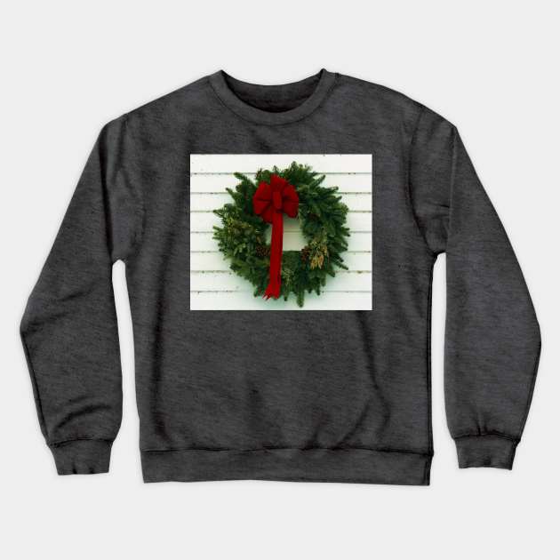 Christmas Wreath Crewneck Sweatshirt by Rob Johnson Photography